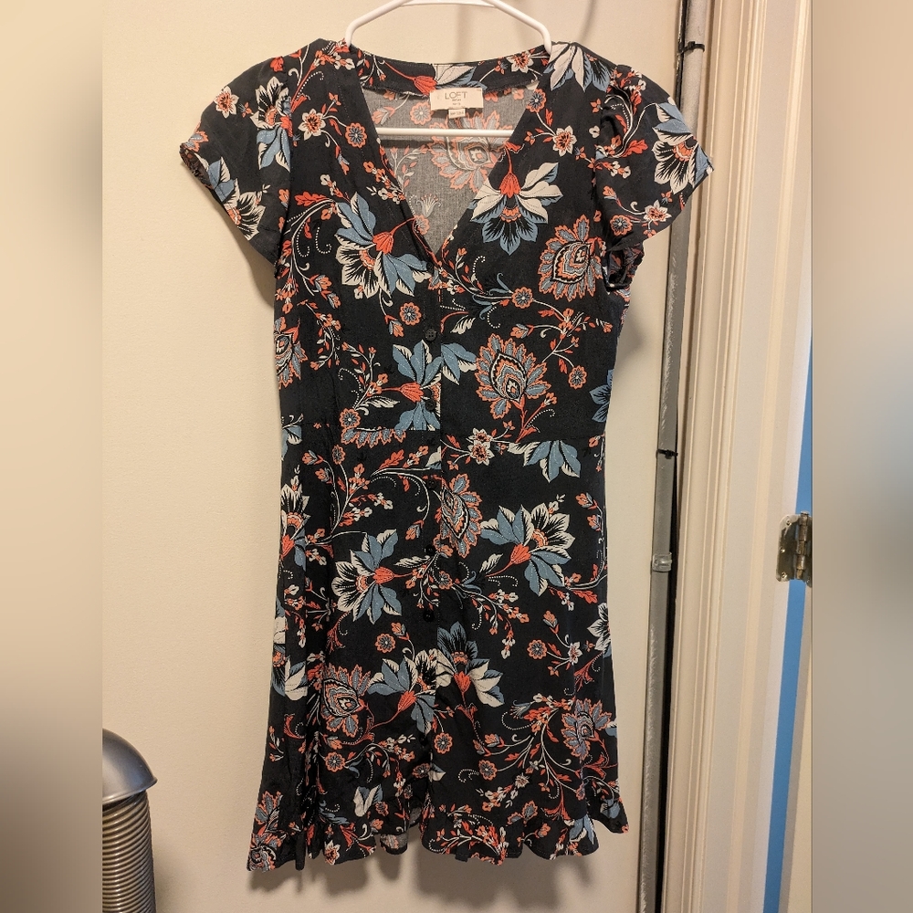 Loft 00P dress. Sundress grey summer